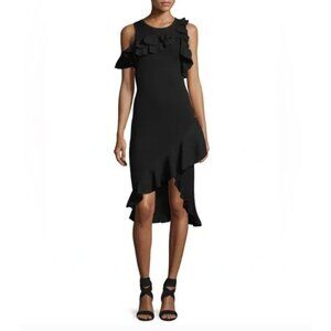 A.L.C. Kellam Black Ruffle Knit Midi Dress - Size M